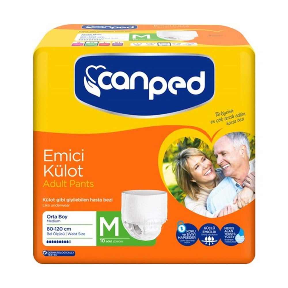 Külotlu Hasta Bezi Canped Emici Külot Medium 10lu