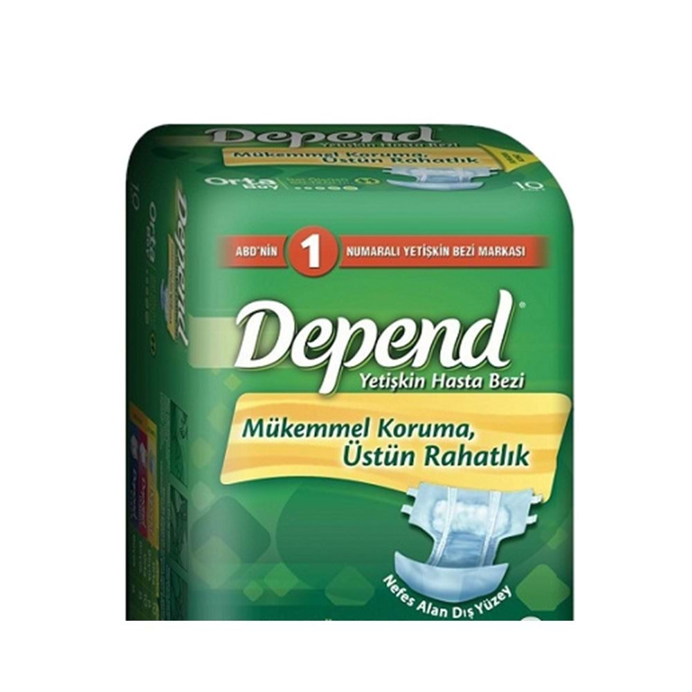 Bağlamalı Hasta Bezi Depend Medium 10lu