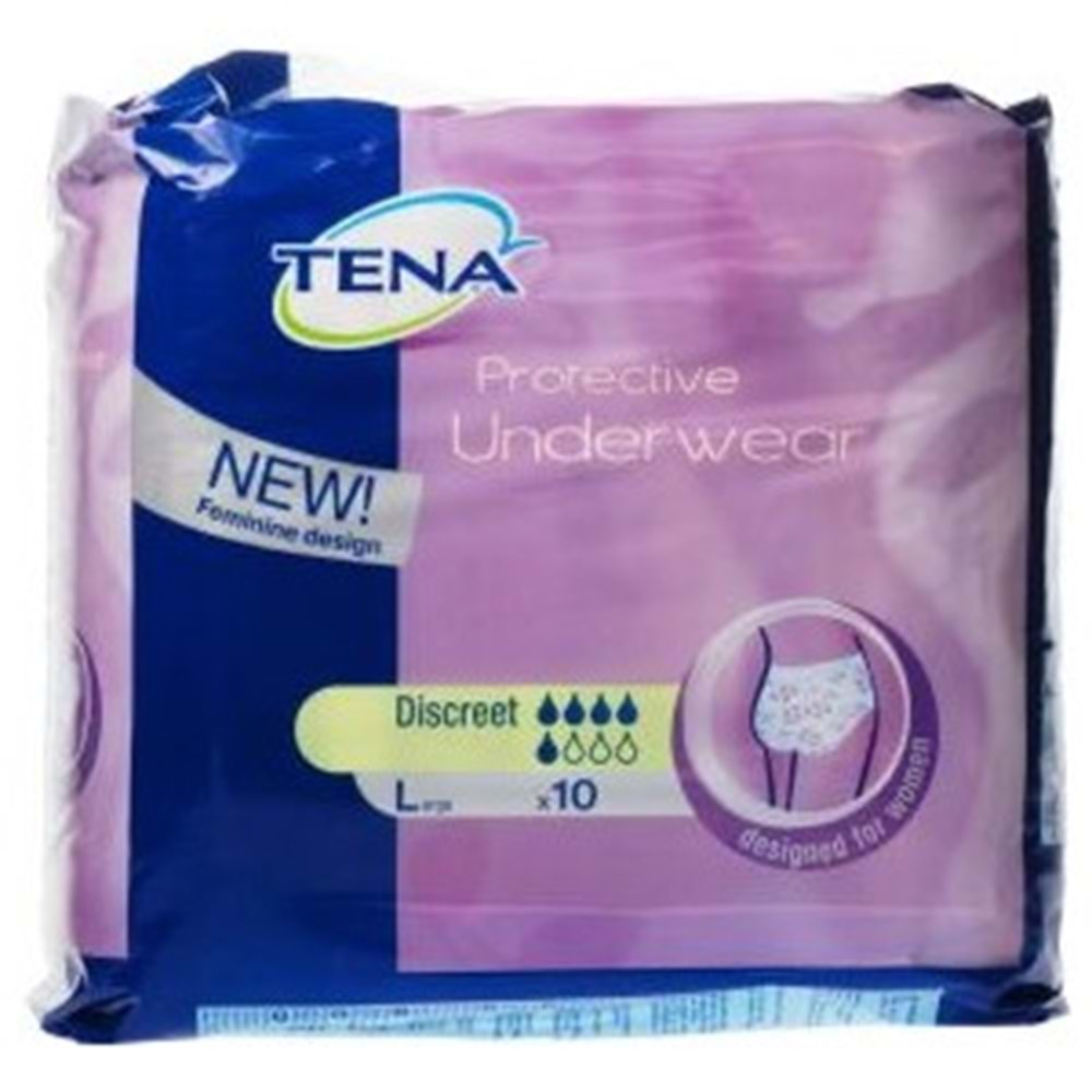 Tena Lady Protective Underwear Discreet Large x10