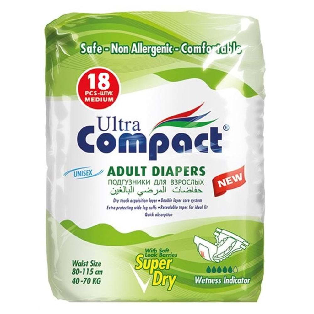 Bağlamalı Hasta Bezi Ultra Compact Medium 18li