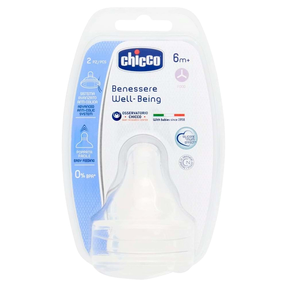 Mama Akışlı Biberon Yedek Ucu Chicco Wellbeing 00020855200000 6+ Aylık