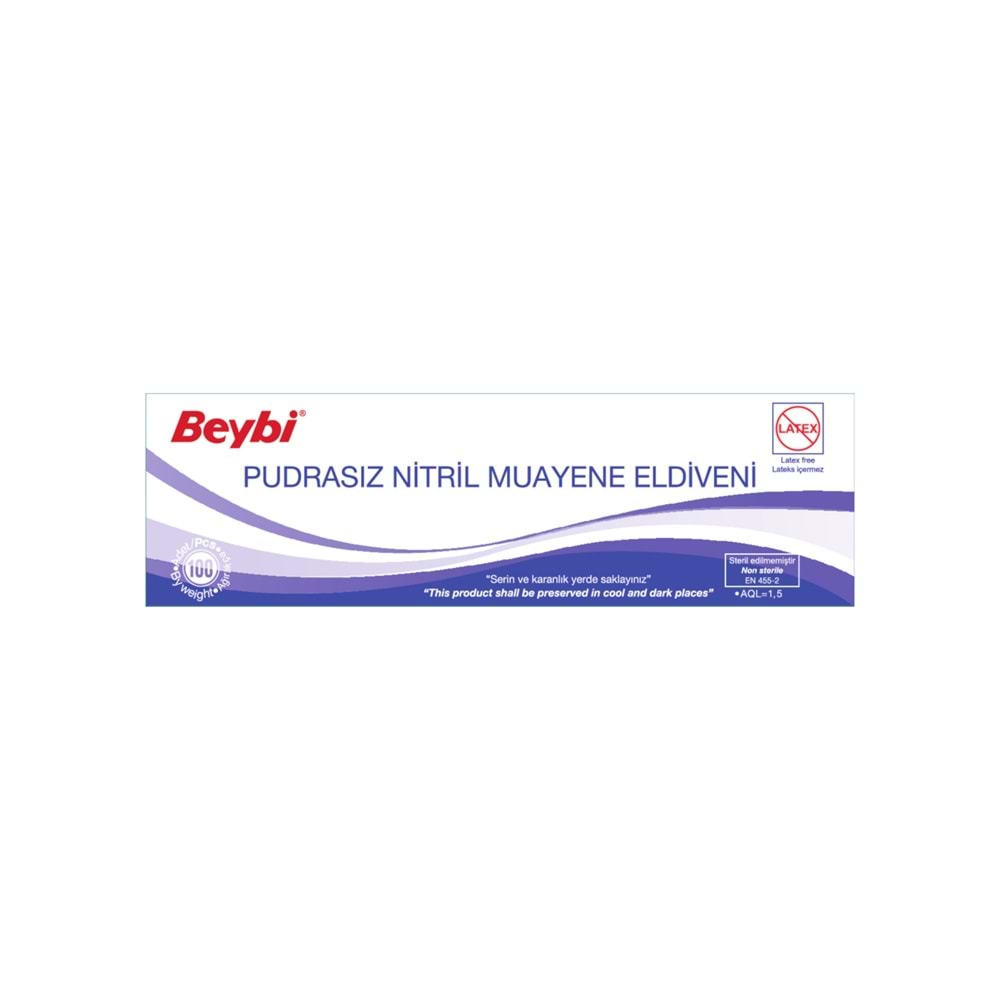 Nitril Pudrasız Muayene Eldiveni Beybi 23.08112 Violet Mor Medium 100lü