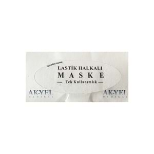 Yetişkin Cerrahi Maske AK-YEL A0026 Mavi 2 Katlı 100lü