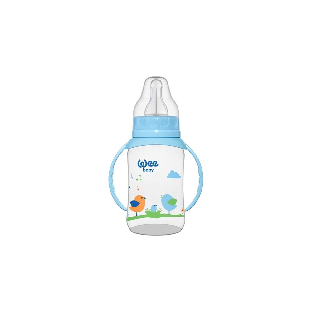 Kulplu PP Biberon Wee Baby 744 Mavi 150ml Kuş
