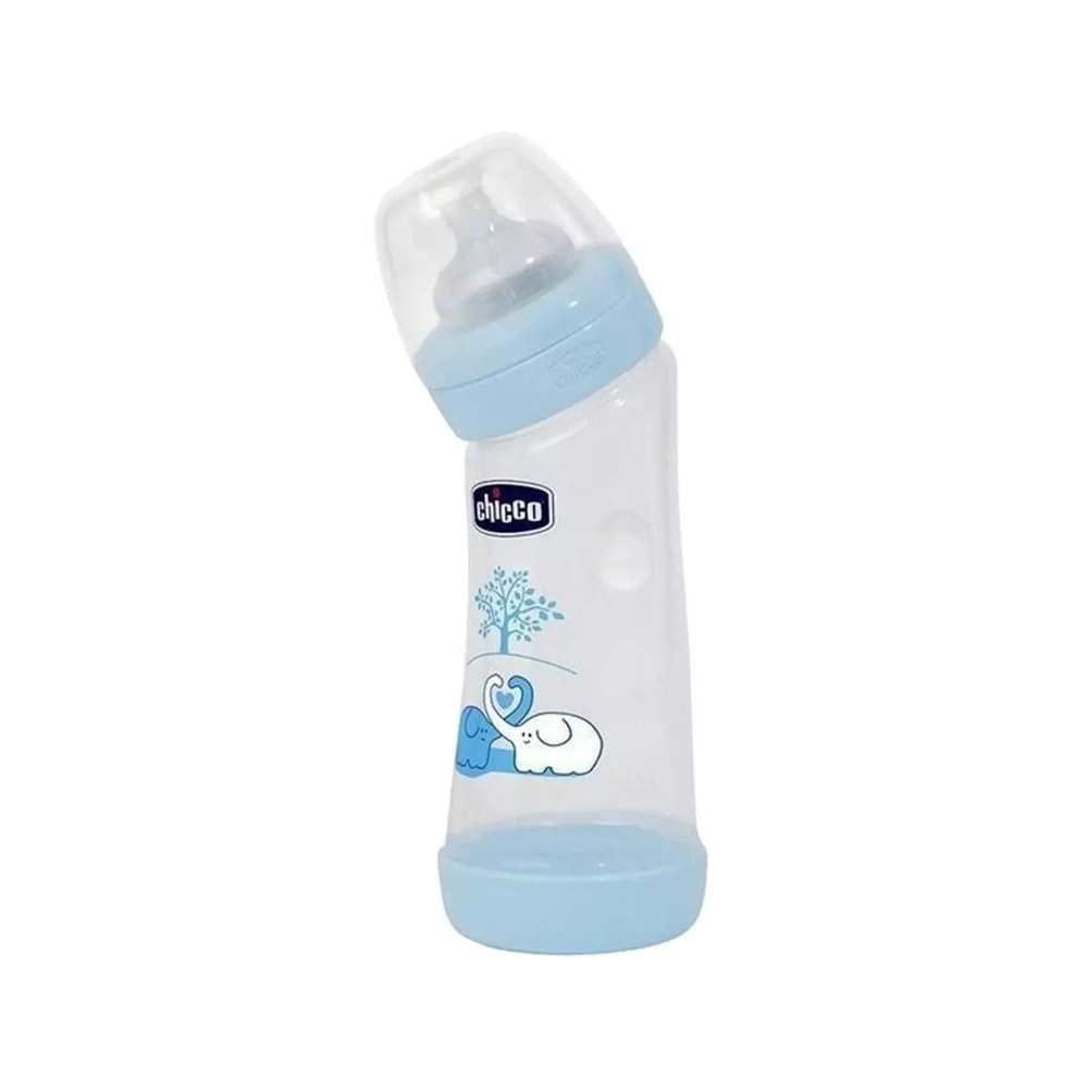 Açılı Antikolik PP Biberon Chicco Wellbeing 00020621200000 0+ Aylık Mavi 250ml